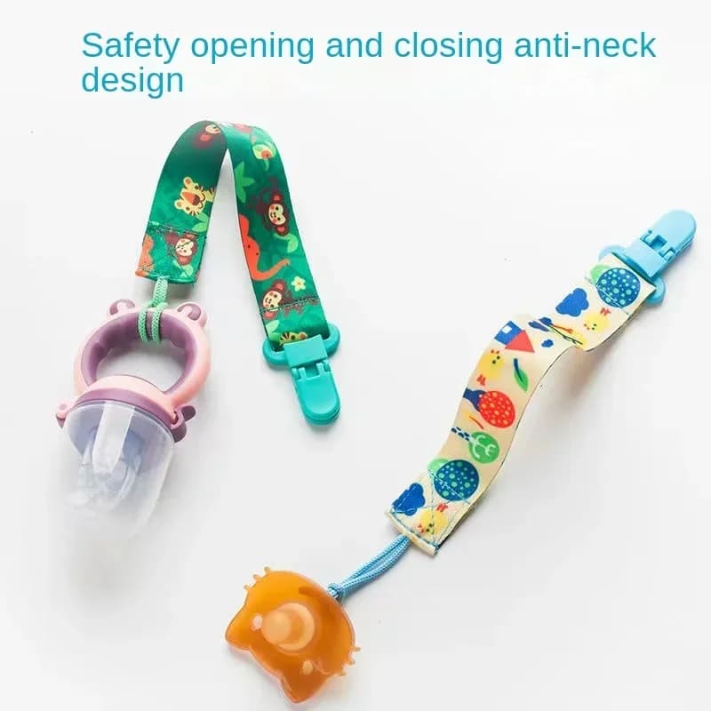 HOMFISH 4 pz/set Clip per catena ciuccio neonato Ciuccio stampato fronte-retro Cintura Porta ciuccio Alimentazione infantile