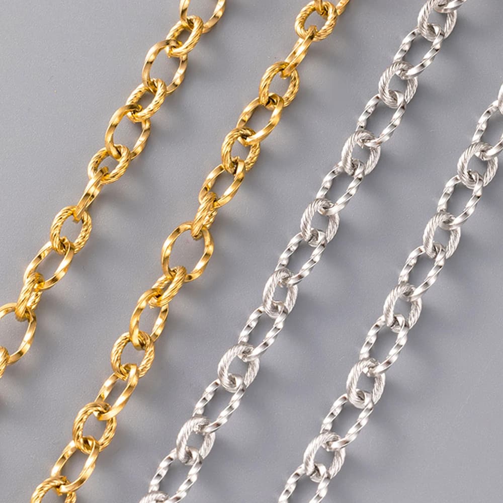 Bracciali a catena portacavi in acciaio inossidabile da 1 metro per collane fatte a mano fai-da-te Creazione di gioielli Forniture Accessori Componenti Artigianato