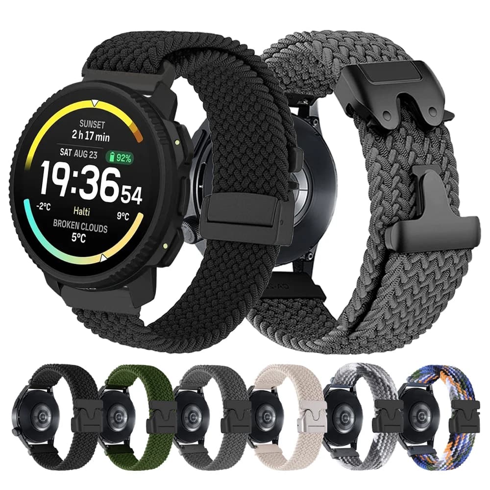 Cinturino Intrecciato per SUUNTO VERTICAL 2/PACE 2 S/OCEAN/Run, Bracciale in Nylon con Fibbia a Paracadute per SUUNTO 3 Fitness/5 9 PEAK