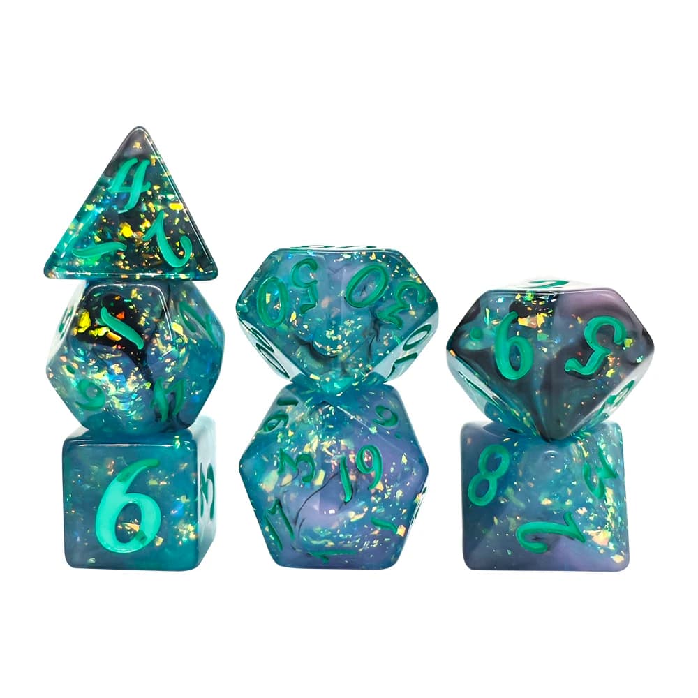 7 Pz/set Set di Dadi Glitter DND RPG TRPG Giochi Da Tavolo Gioco di Ruolo Set di Dadi per Dungeons e Dragons Giochi Decorat Casa Giocattoli Dadi