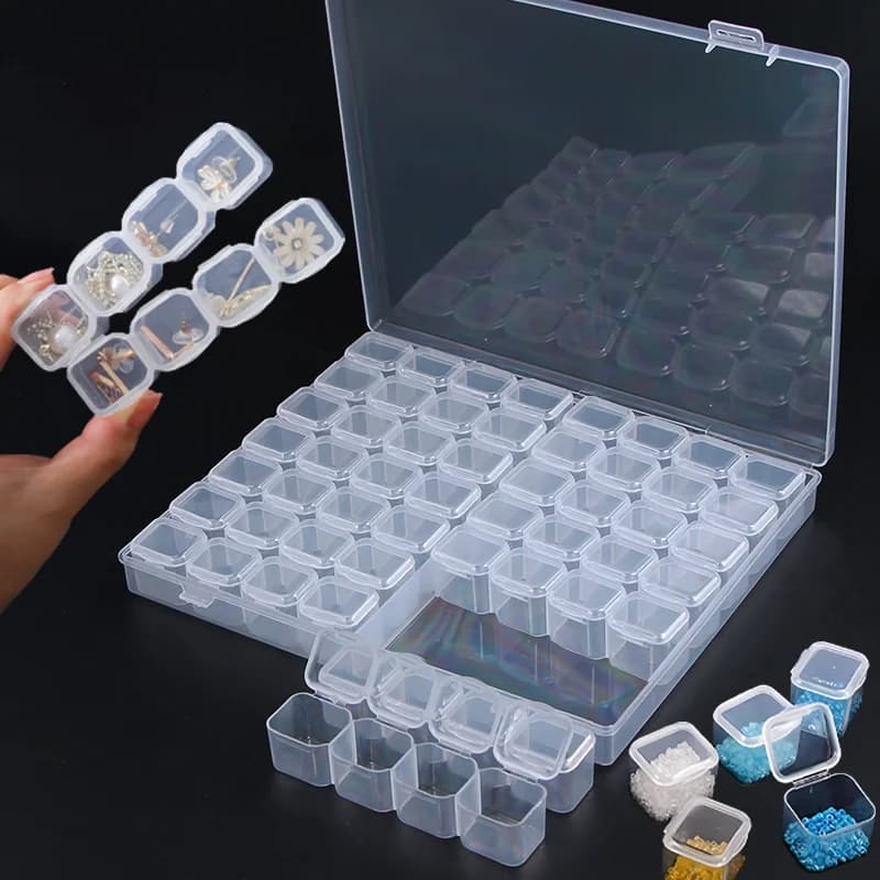 26/28/56 Griglie Organizzatori di Plastica Scatola Trasparente Trucco Organizzatore Regolabile Scatole di Immagazzinaggio Per La
