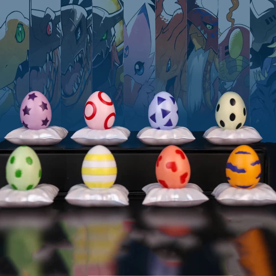 Set di 8 Figurine Anime Digimon Adventure, 3,5 cm, Serie DigiTama, Action Figure in PVC, Modellini da Collezione per Regali