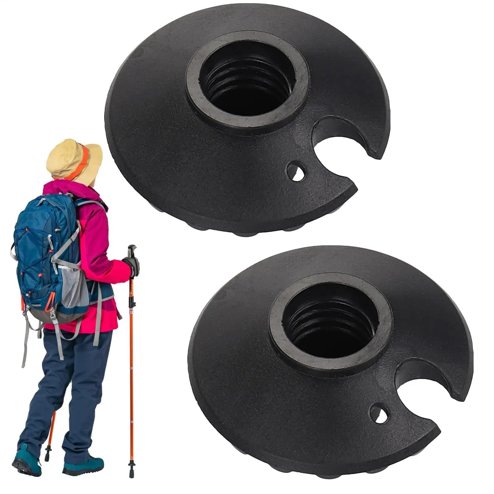 2Pcs/set Trekking Poles Mud Baskets Hiking Walking Sticks Tip Snow Baskets Set Trekking Pole Snow Mud Support Basket