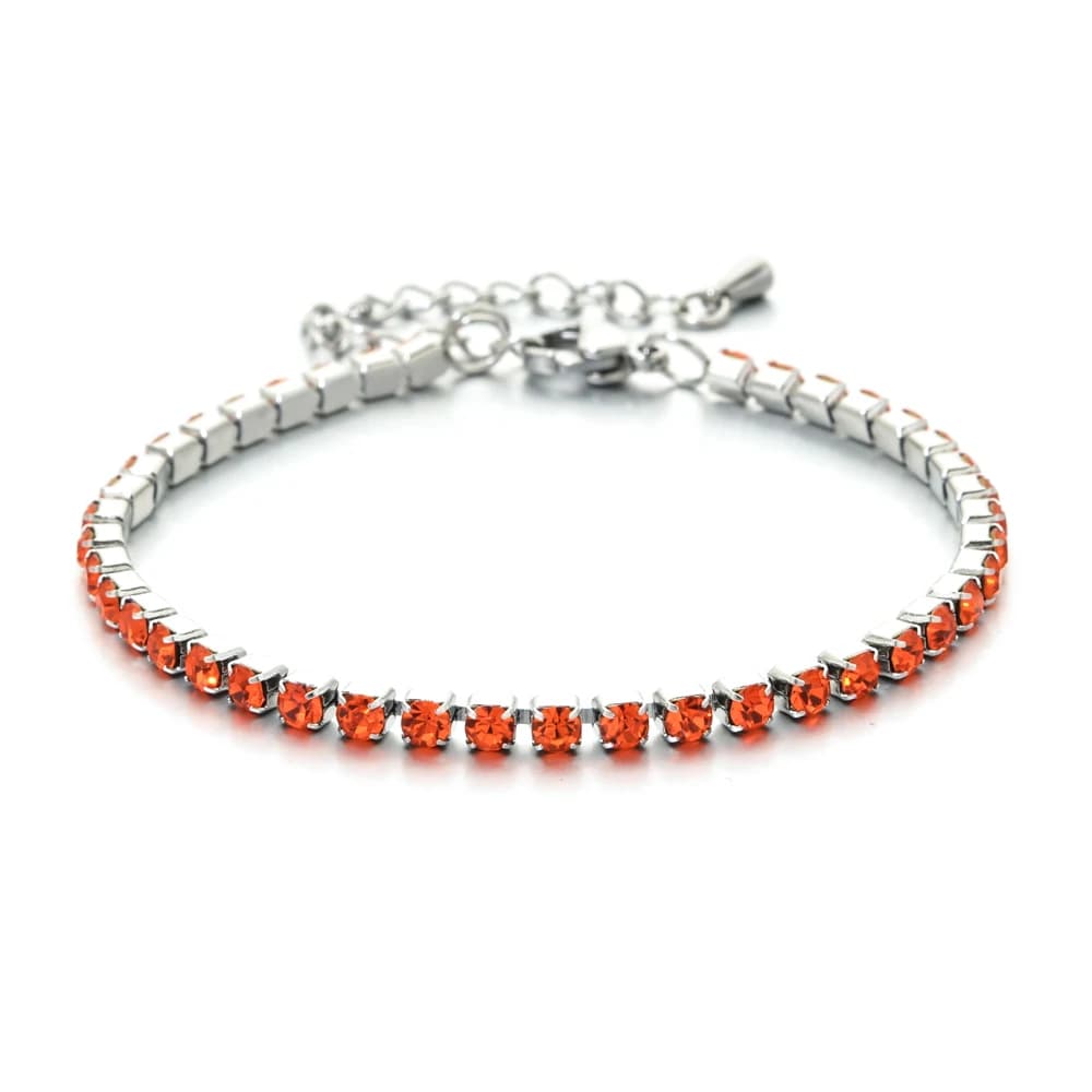 Nuovi braccialetti colorati AAA Cubic Zirconia Stone Tennis bracciale a catena in acciaio inossidabile placcato argento per gioielli da sposa da donna