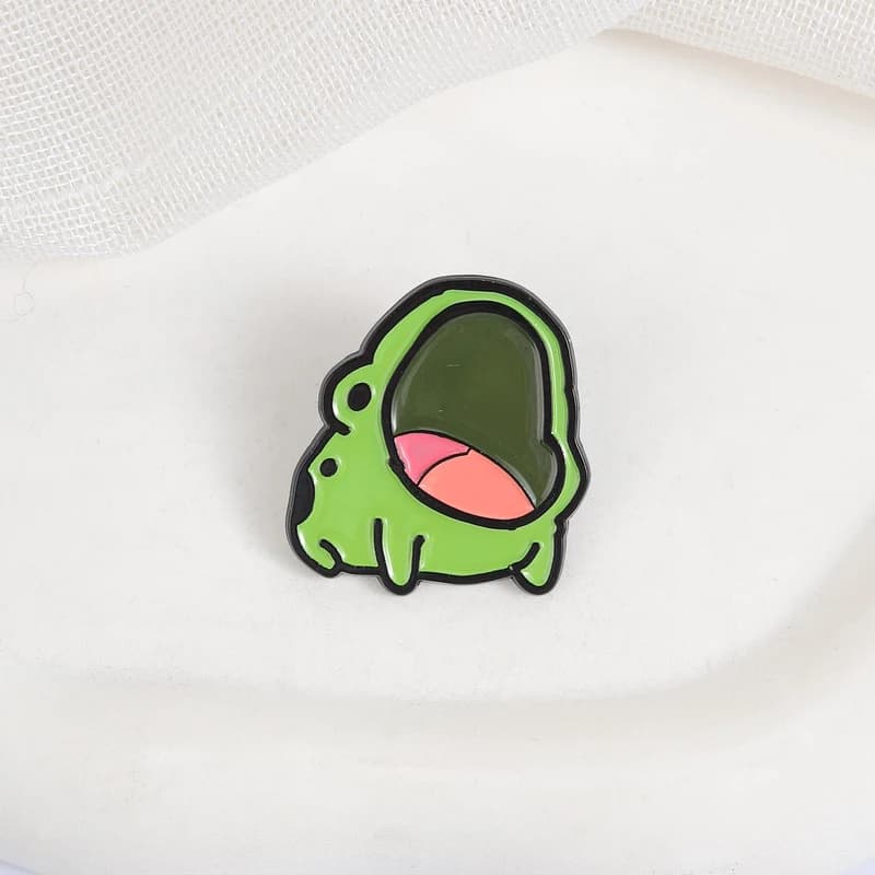 Funny Cartoon Enamel Pins Cute Froggy Mouth Metal Brooches Fashion Lapel Badge Backpack Clothes Jewelry Gift for Friends