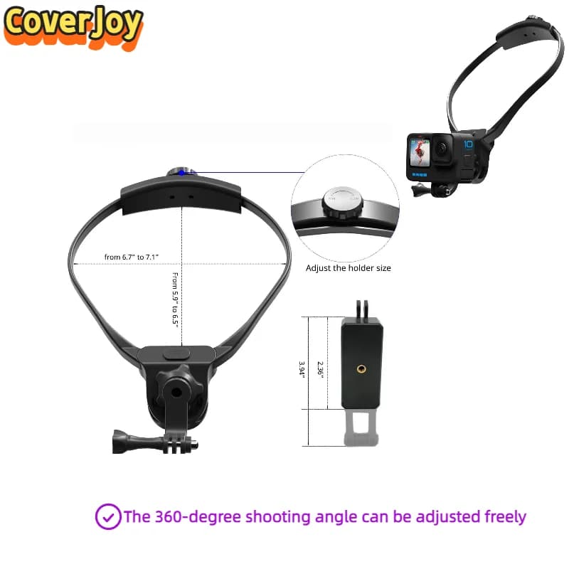 CoverJoy 360 ° Swivel chest support for GoPro Hero from 5 to 13 Camera accessories DJI Osmo Action 2 3 4 Insta360 X2 /X3 /X4