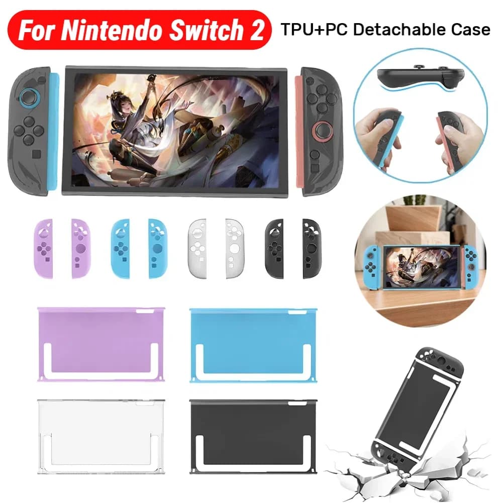 Custodia Protettiva Staccabile in TPU+PC per NS 2 / Switch 2 - Cover Completa per Console e Joy-Con