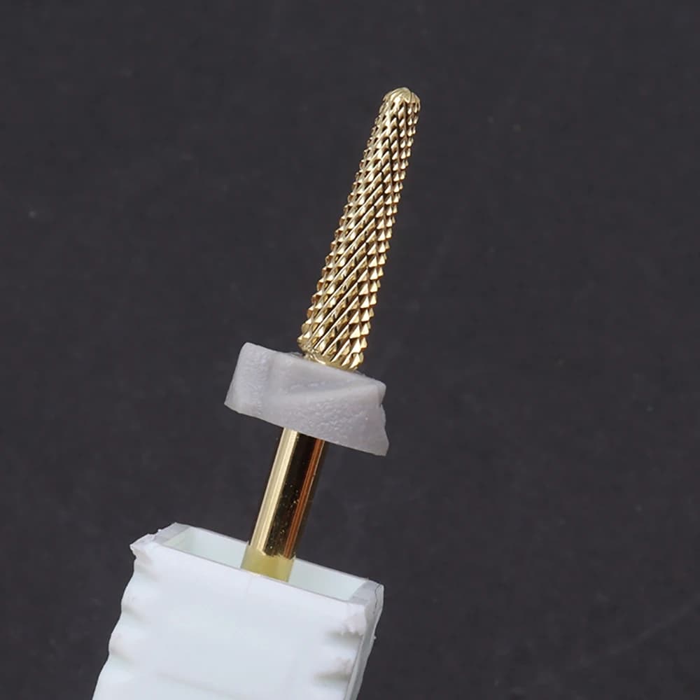 1 Piece Brake for Nails in Tungsten Carbide Gold Plated – Toe for Nails Lima with 2,35 mm Leg for Remove Gel Nails and Smooth