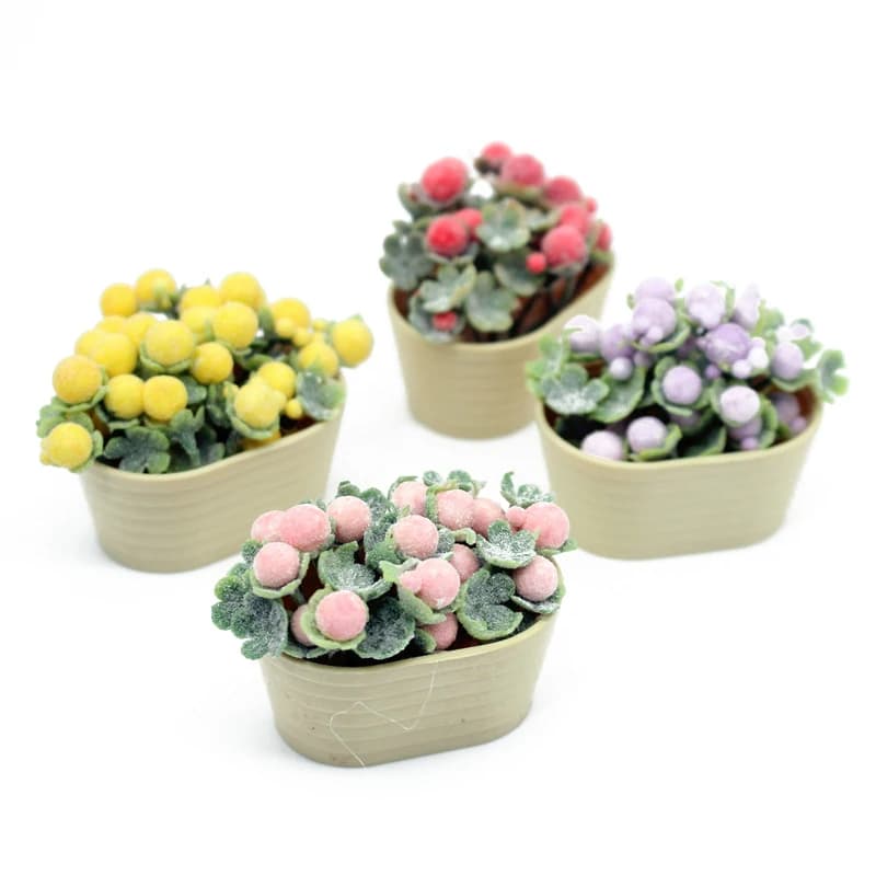 1/12 casa delle bambole simulazione fiore pianta in vaso casa delle bambole mini decorazione della casa casa delle bambole micro paesaggio accessori per piante