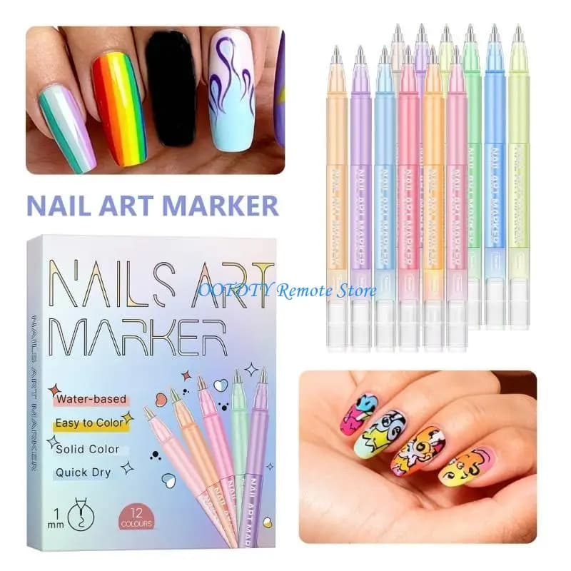 12 Pieces Drawing Pen Acrylic Pens Set for Art and Design High Precisions Point Quick Drying Practical Use