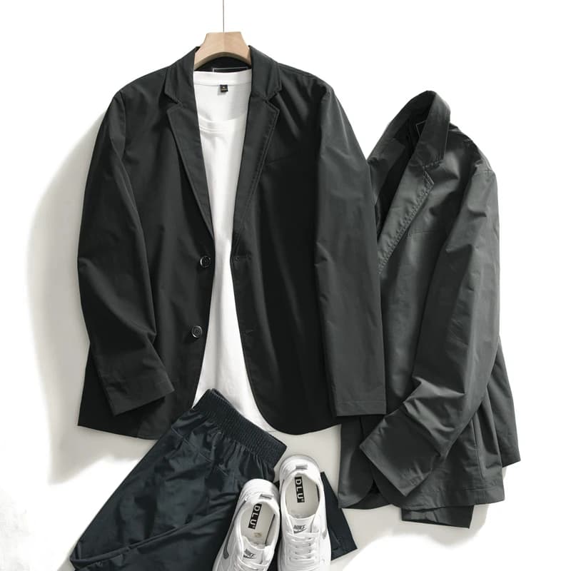 Giacca da Completo Slim Fit per Uomo, Stile Business Casual, Nuova Collezione Autunnale, Edizione Standard Giovanile, Manica Lunga con Bottone Singolo