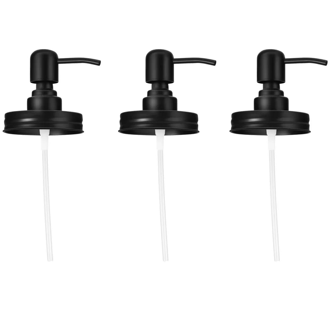 Set di 3 Coperchi con Pompa per Barattoli Mason, Dispenser per Sapone, Accessori per Barattoli, Coperchi Dispenser per Lozioni