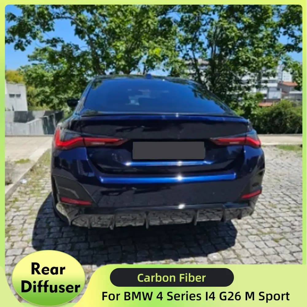 Carbon Fiber Rear Bumper Diffuser Spoiler for BMW 4 Series I4 G26 M Sport 440i 430i 4 Door 2021-2023 Rear Diffuser Protector
