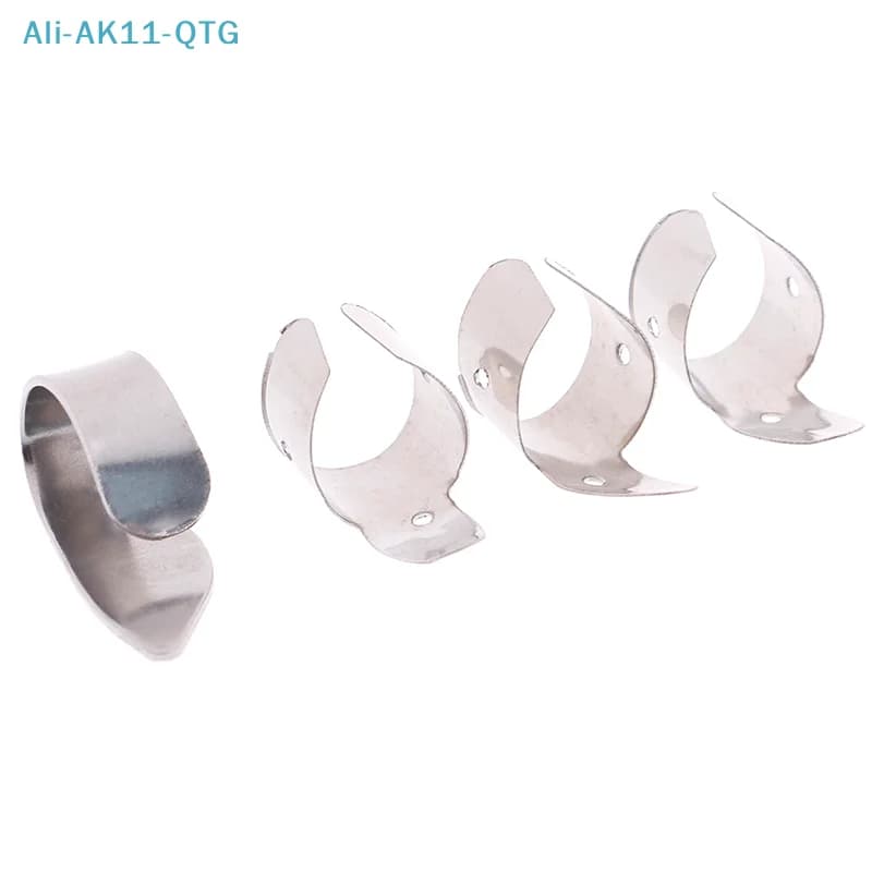 Novità! 4 pezzi di accessori per chitarra, plettri per dita, strumenti per slide in metallo