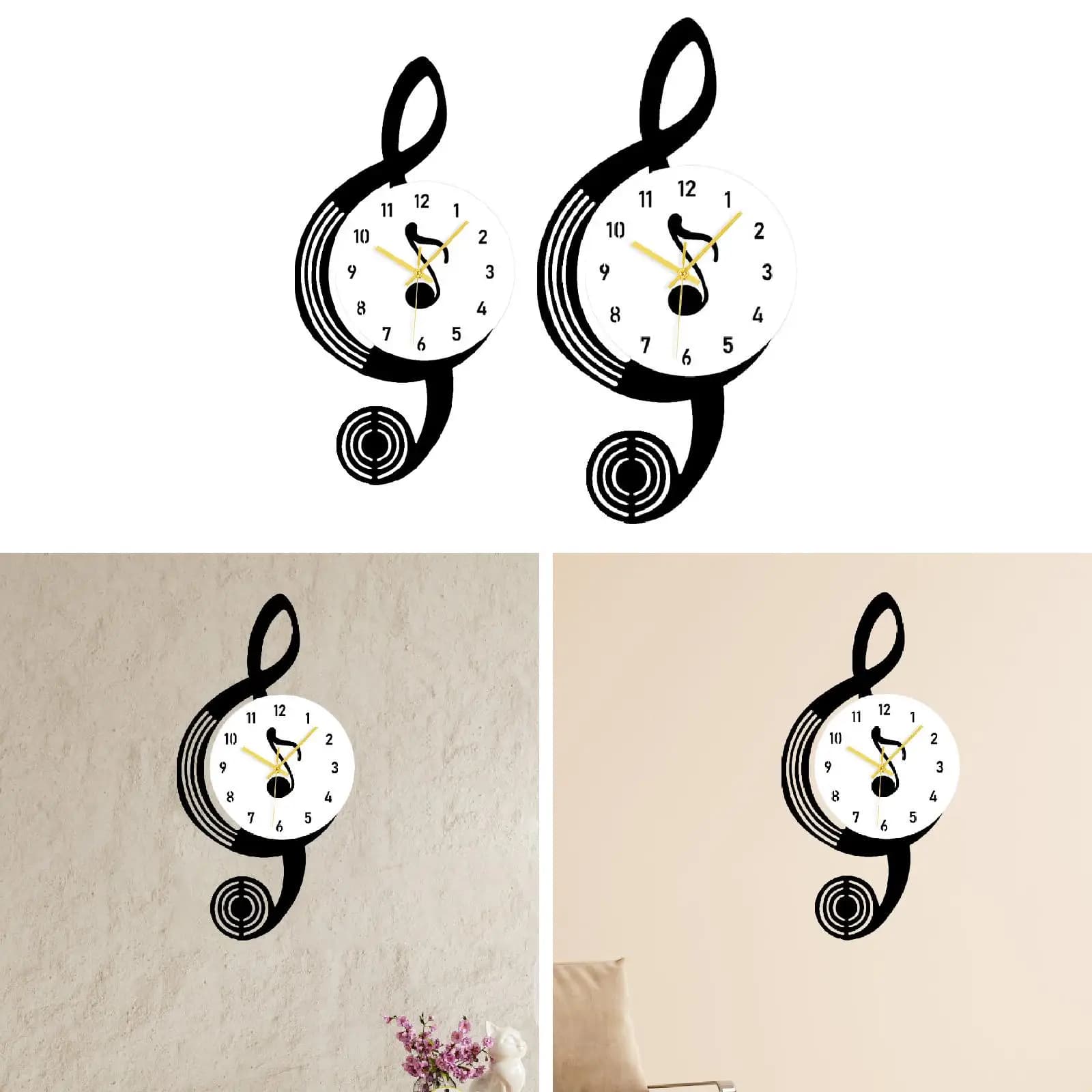Wall Clock Musical Note Simple Creative Light Clock Modern Decorative Bedroom Living Room Bathroom Corridor Office