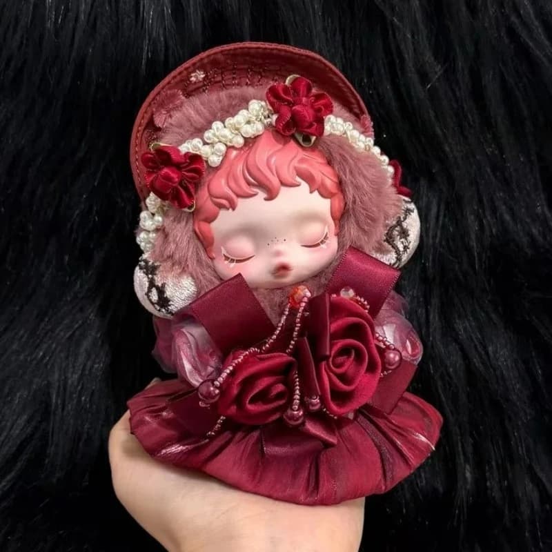 Per vestiti per bambole Skullpanda tessitura leggera giardino squisito fiore fata gonna perla rosa anello per capelli set accessori di ricambio