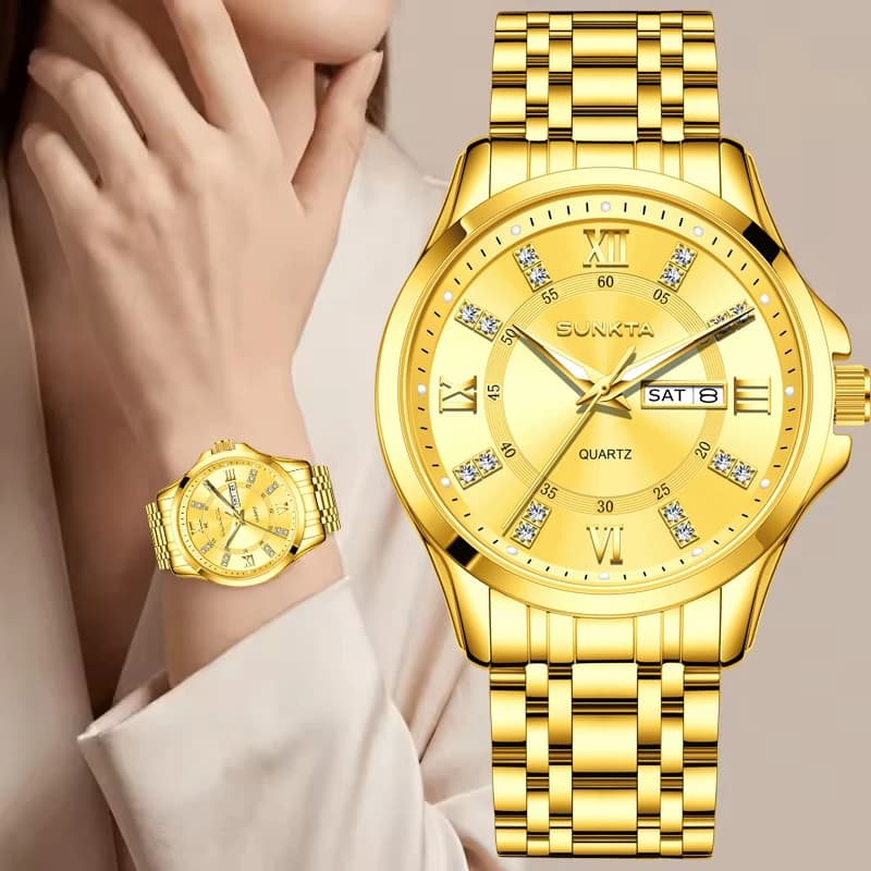 SUNKTA 2026 New Wrist Watch for Women, Luxury Brand, Watch with Diamonds, Waterproof, Luminous, Women's Bracelet