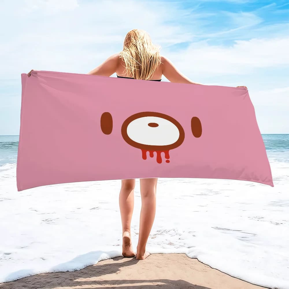 Asciugamano Cartoon G-gloomy-y, Regalo per Viaggi, Palestra, Sauna, Spa, Doccia, Campeggio, Asciugatura Rapida, Asciugamani Sportivi da Spiaggia, Morbidi Asciugamani da Piscina a Forma di Orso