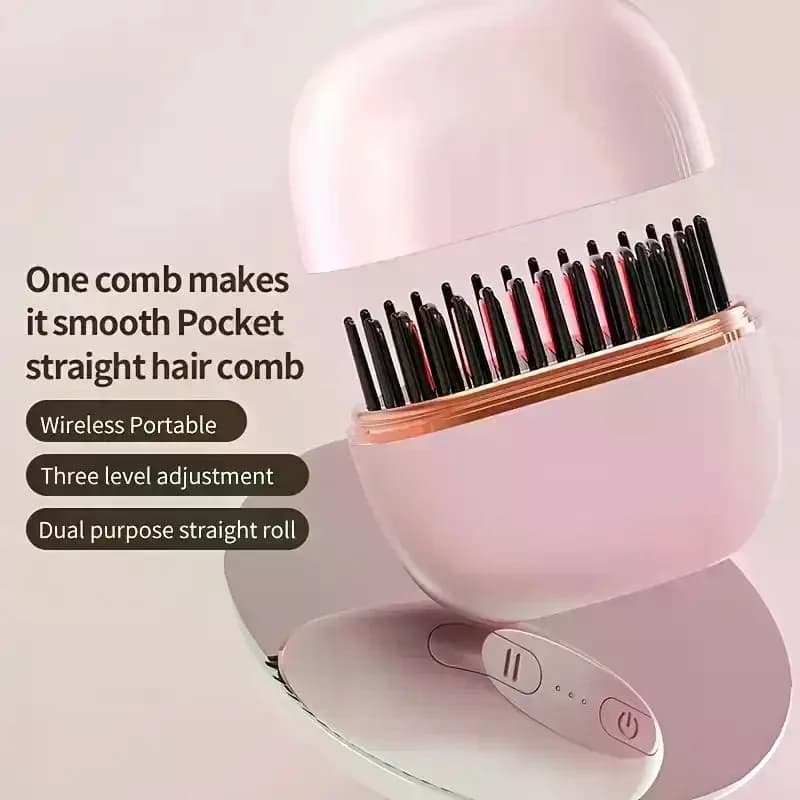 Hair Comb Tool Professional Home Styling Volumizing Wireless Charging Straightening Hairdressing for Use Long Device