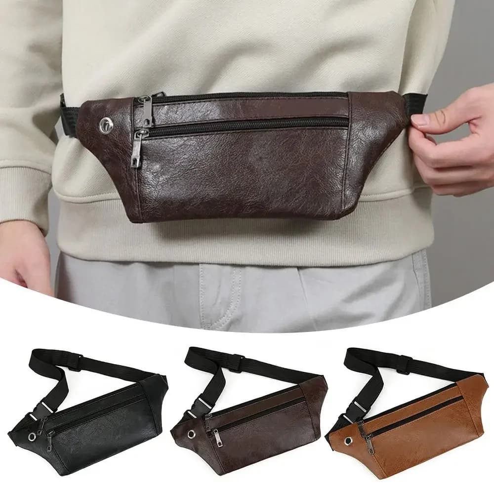 Borsa da Cintura Impermeabile alla Moda, Resistente all'Usura, Multifunzionale, Porta Telefono, Borsa Sportiva in PU