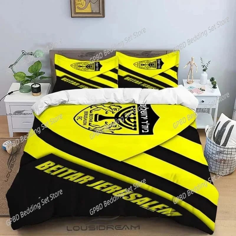 Beitar Jerusalem Fc Set biancheria da letto per camera da letto Copriletti morbidi e moderni Comodi copripiumino per bambini Copripiumino e federa