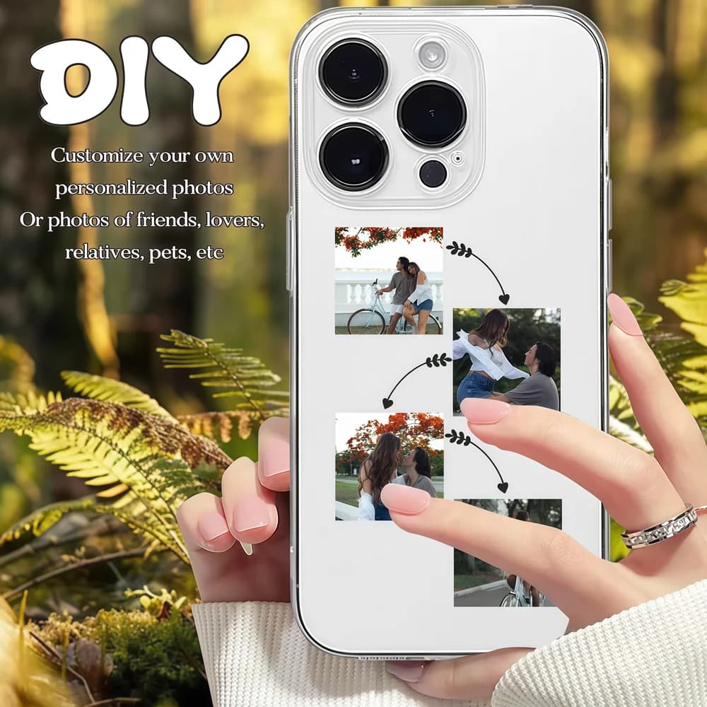 DIY iPhone 17 16 15 14 13 12 11 Pro 11 12 Mini XS Max XR 8 7 6 5 Plus Air Customized Photo Transparent TPU Phone Protective Case