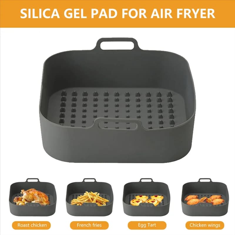 Air frying tray with silicone thermal insulation A88E Air frying tray 20X20x6 cm