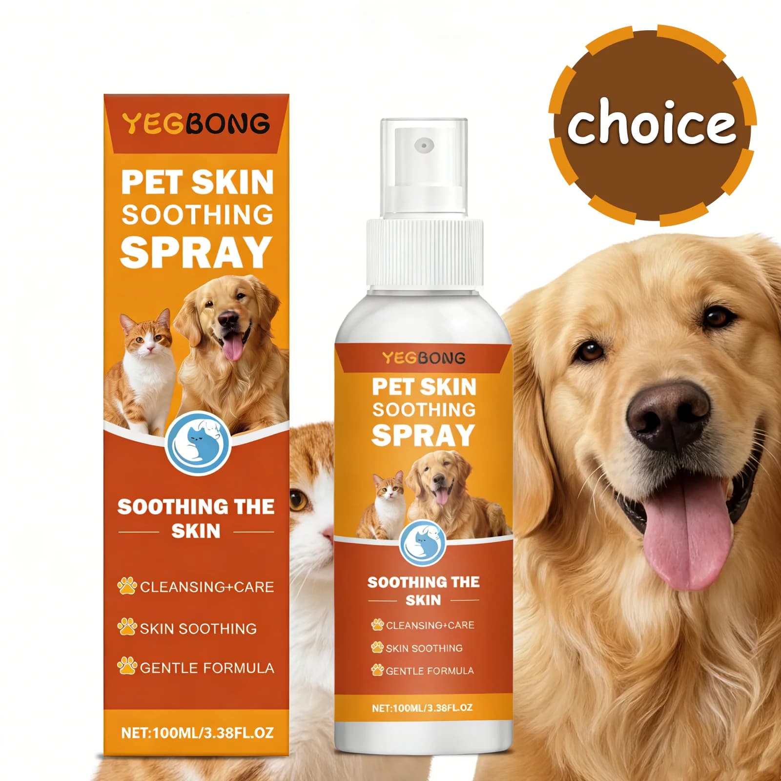Spray lenitivo per la pelle degli animali domestici - Formula delicata Allevia rapidamente il disagio del prurito Pulisci la superficie della pelle Cura quotidiana dei cani e gatti