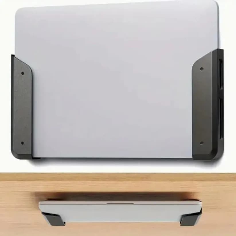 Wall Mount Laptop Holder Anti‑Scratch Silicone Under Desk Mount Stand for Laptop Tablet Macbook Notebook
