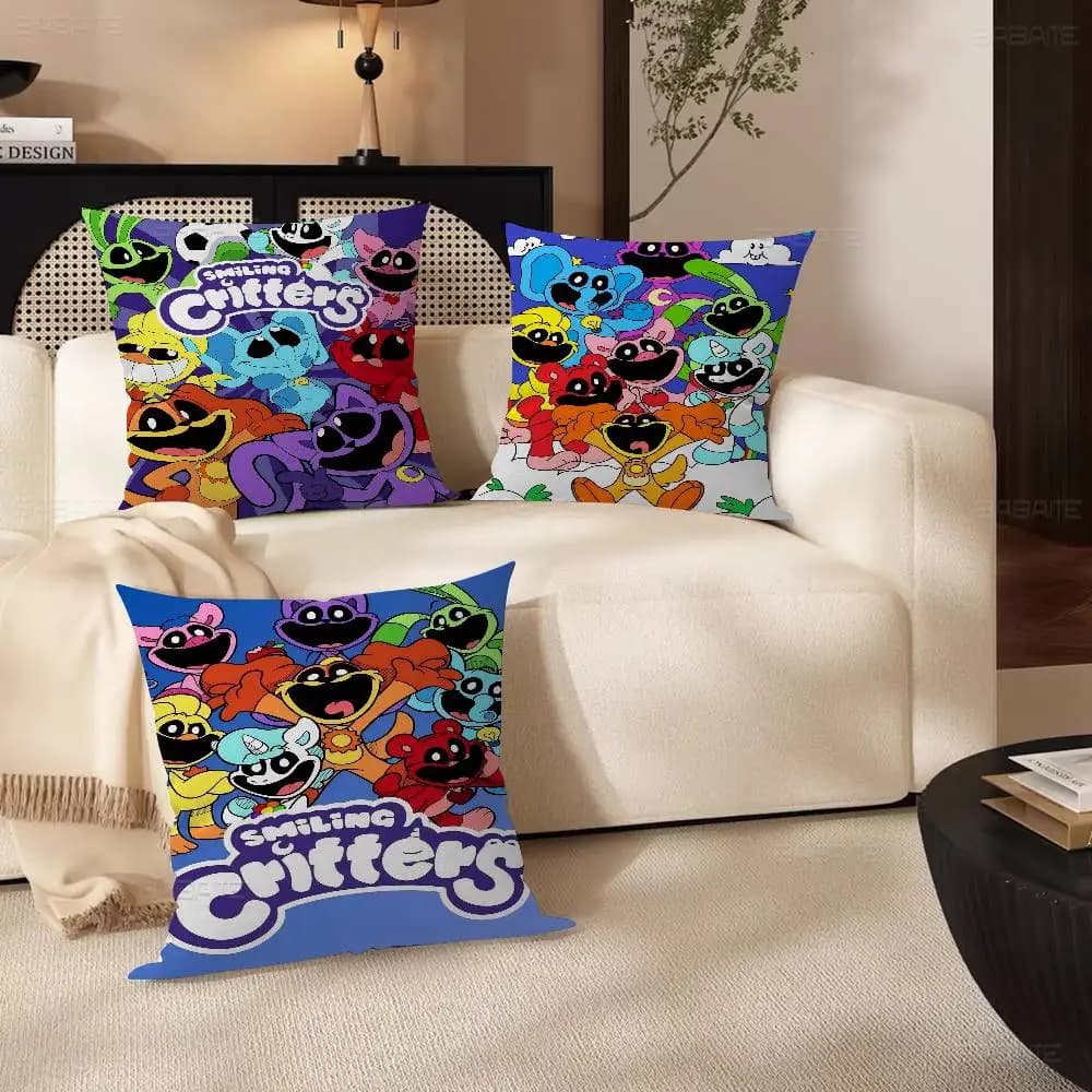 Game S-Smiling C-Critters Fodera per cuscino, federa, cuscino decorativo per divano, decorazione per la casa