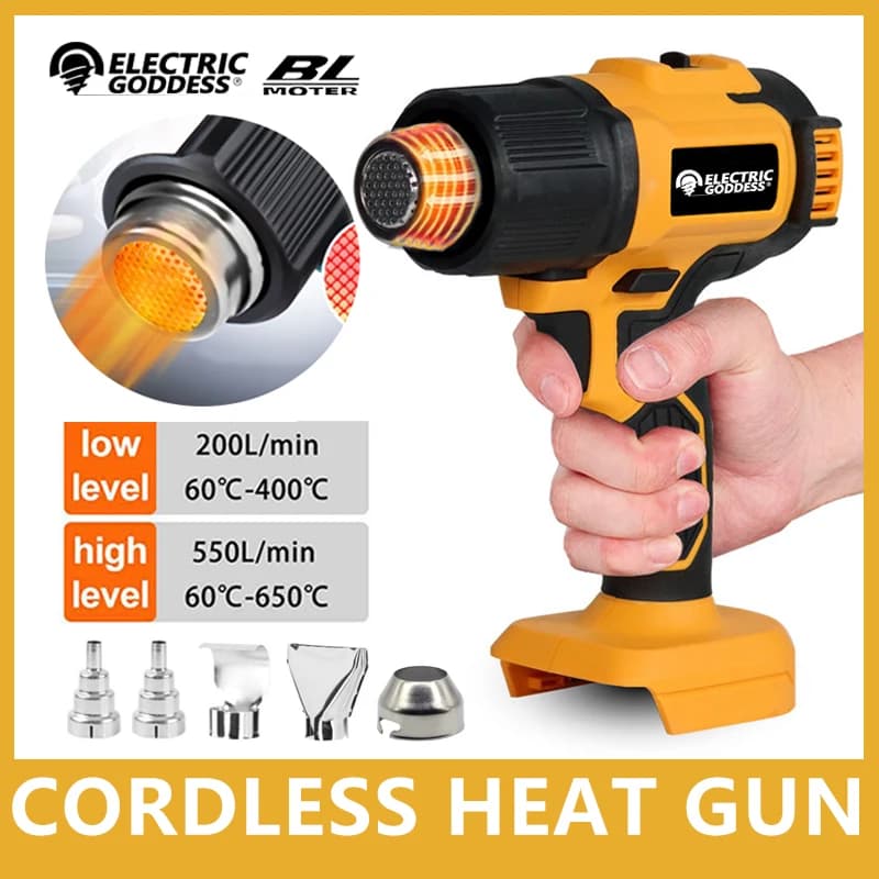 Kit pistola termica elettrica a batteria Saldatura Ventilatore termico Strumento di avvolgimento termoretraibile Pistola ad aria calda Utensile elettrico per batteria Makita 18V