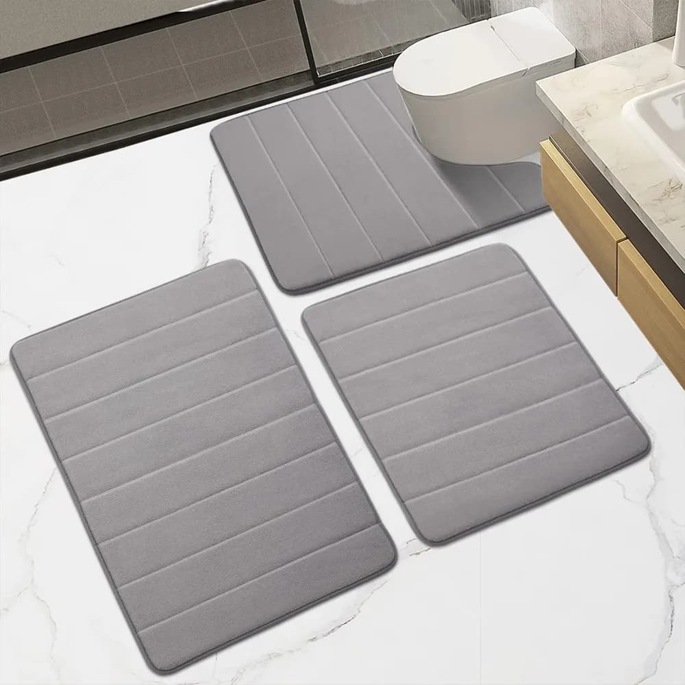 1/2/3 pezzi tappetino da bagno in memory foam set tappetino da bagno antiscivolo tappetino da bagno super assorbente acqua tappetino da bagno lavabile in lavatrice