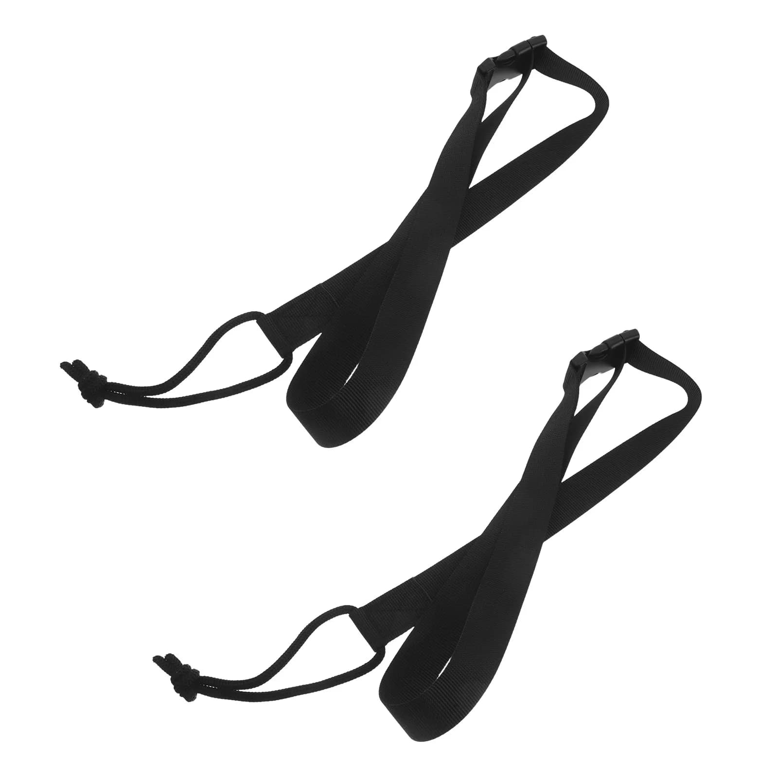 2Pcs Adjustable Snowboard Leash Cord Universal Binding Strap for Ski Boot Fastening Safety Board Carry Strap 68Cm Black