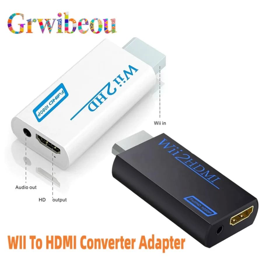 Adattatore WII a HDMI Full HD 1080P WII a HDMI Wii 2 Convertitore HDTV Adattatore Wii a HDMI Audio da 3,5 mm per monitor HDTV Display PC