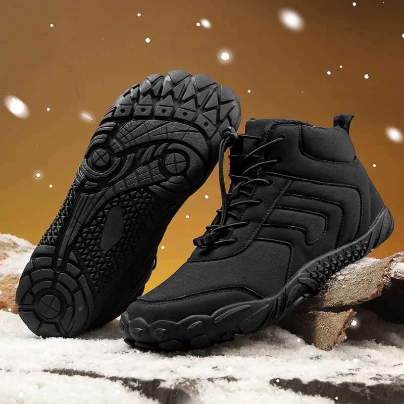 Nuovi stivaletti invernali da uomo neve scarpe Casual a piedi nudi all'aperto antiscivolo da donna in pelliccia calda da uomo stivaletti da neve maschili di grandi dimensioni 46