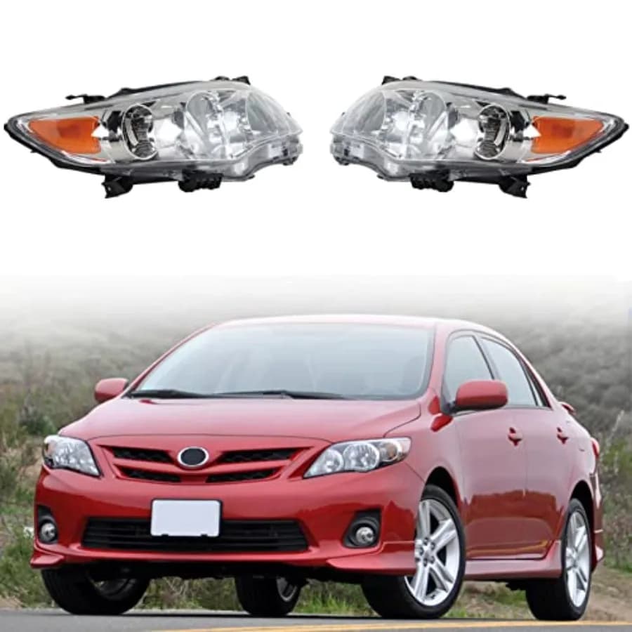 Sostituzione fari anteriori per 2011 2012 2013 Corolla SL LE CE XLE XRS Proiettore Gruppo fari Lato conducente sinistro Coppia Pa