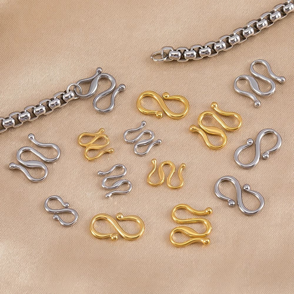 1/10pcs Stainless Steel S Shape M Shape End Clasps Hooks Connectors For Jewelry Making Handmade Bracelets Necklace Accessories