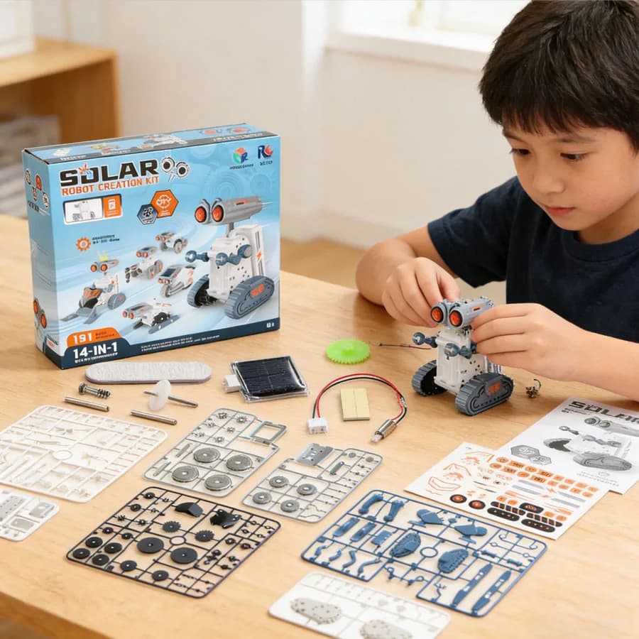 7 in 1 Esperimento scientifico Robot solare Giocattolo Costruzione fai-da-te Strumento di apprendimento alimentato Robot educativi Kit di gadget tecnologici per bambini
