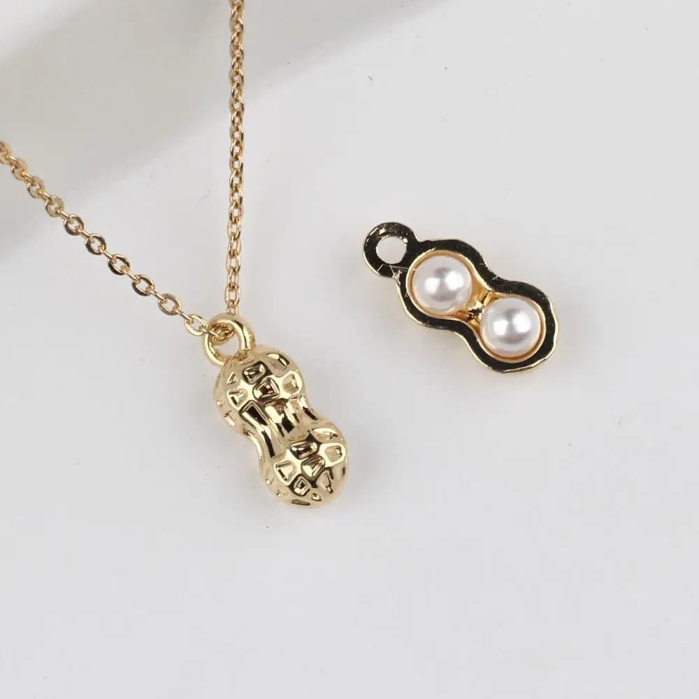 10 pcs/lot 5*12MM In Zinc Alloy Pearl-Inlayed Arachid Pendants and Pendants FAI Bracelet Earrings Accessories