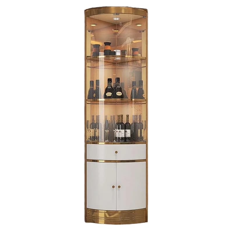 # High-End Glass Wine Cabinet New Style Country Garden Triangle Display for Home Hotel Wall Corner Living Room Furniture for