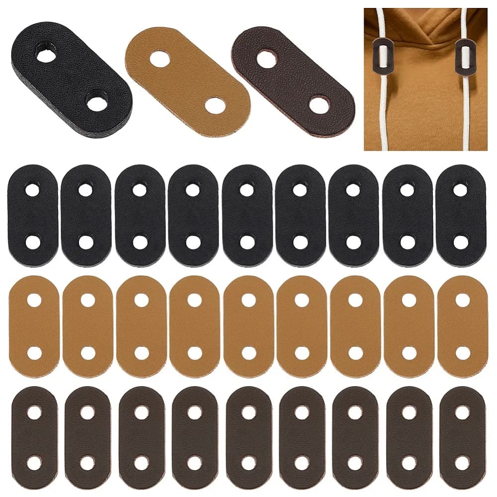 30Pcs 3 Styles Oval Leather Slider Buckle Adjustable Webbing Strap Release Buckles for Backpack Strap Accessories Mixed Color
