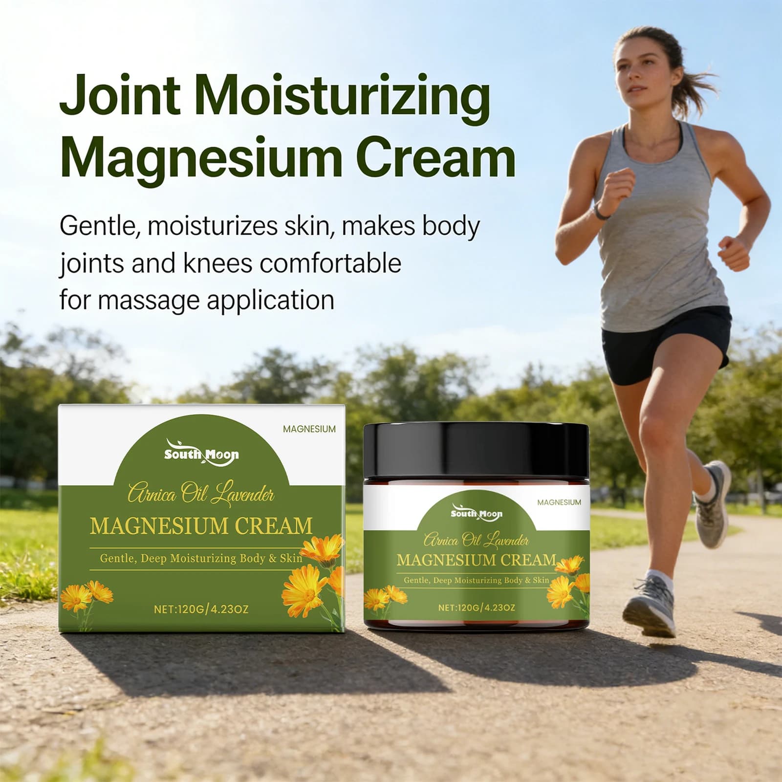 Crema al Magnesio Idratante per Articolazioni, Spalle, Gomiti, Ginocchia e Zona Lombare, ad Assorbimento Rapido, Non Unta, Allevia il Disagio Articolare, Cura delle Articolazioni
