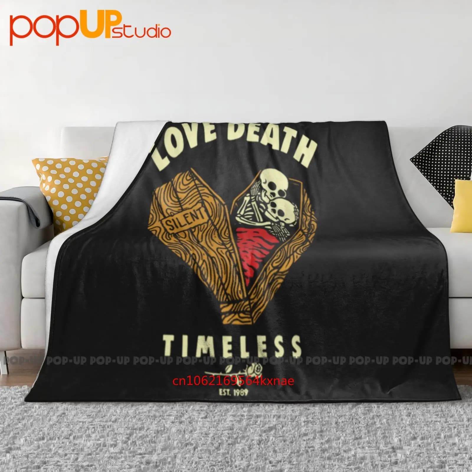 Love Death Timeless Skull Skeleton Cimitero Coperta ultra morbida Trapunta Copridivano invernale Copridivano