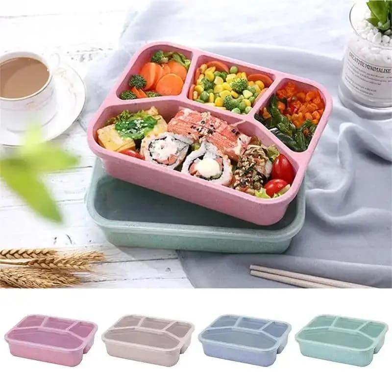 Bento Box Lunch Box Contenitori LunchBox per adulti per bambini piccoli Adulti 4 scomparti Forchetta Lavastoviglie a microonde a prova di perdite