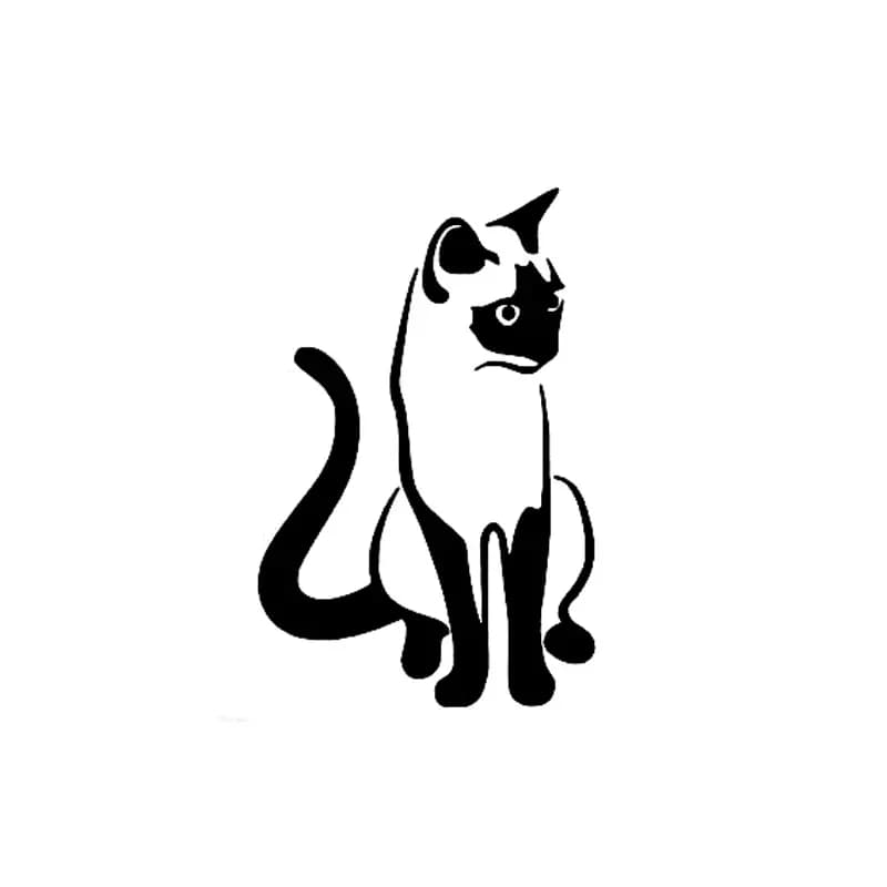 TXCT Personality Silhouette Kitten Siamese Cat Cute Pet Animal Art Car Sticker Scratch Creative decalcomania decorativa, 10cm