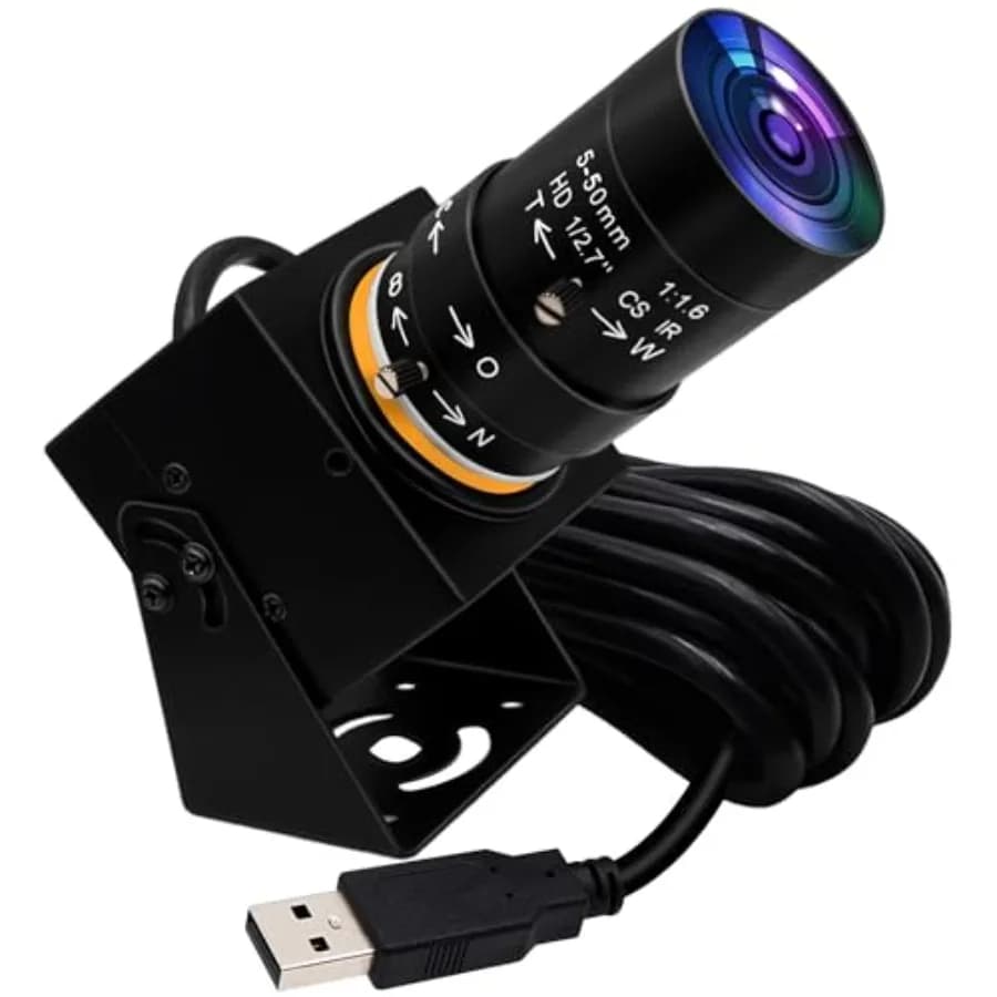 4K USB Webcam with Microphone, 550mm Varifocal lens, Zoom Manual, IMX317 8MP sensor, 3840x2160@30fps, UVC for Windows, Linux, Mac, Raspberry