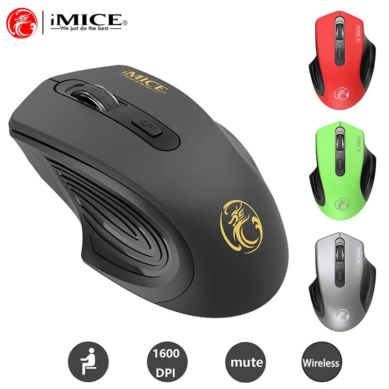 Mouse wireless USB silenzioso 2.4G Stile batteria Monitoraggio ottico Mouse per computer Ricevitore Mouse insonorizzati per laptop da ufficio Ipad Mac