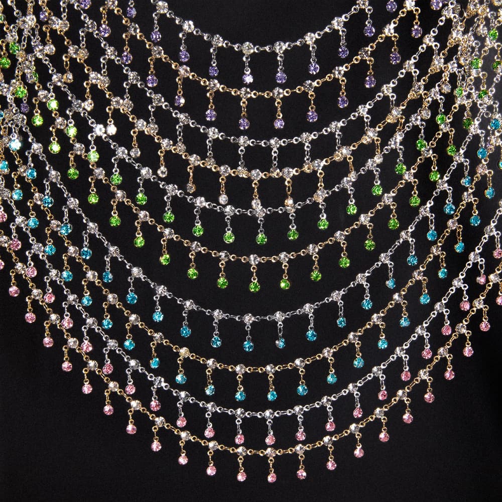 Catena in Rame Lucida Colorata da 1 Metro con Perline da 4mm per Creazione Fai-da-te di Collane, Bracciali, Accessori per Capelli e Nappe - Accessori per la Creazione di Gioielli