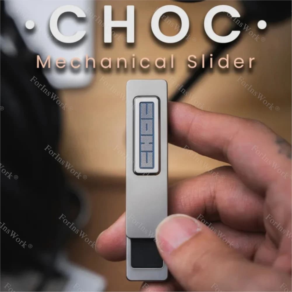 LAUTIE "Choc" Titanio Blu Acciaio inossidabile Peek Piastra interna Meccanico Fidget Slider Zero Vite Design strutturale Giocattoli
