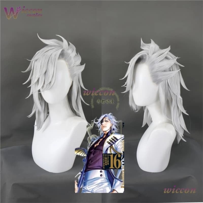 Ynot Anime Record by Ragnarok Hades Cosplay Wig Shuumatsu no Walküre Long wigs for bluish hair for men Woman Carnival
